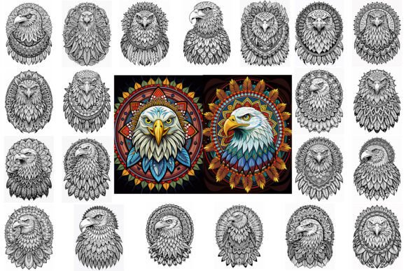 Download Bald Eagle Mandala Coloring Page for KDP - Premium Resources